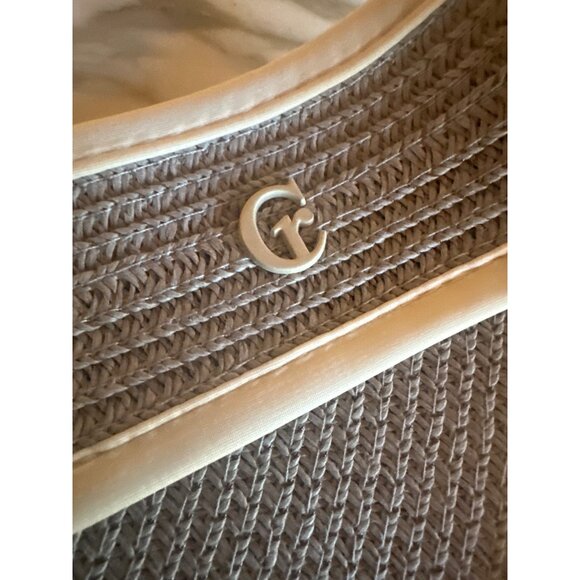 Womens Visor Hat With Elastic Band & Logo Black & Beige - Picture 5 of 5